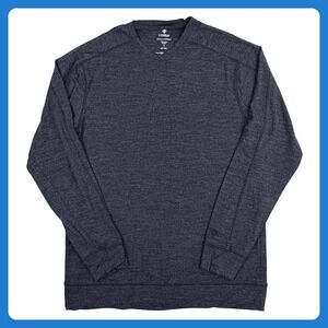 Coolibar Coopers Merino Wool SUNTECT V-Neck Sweater Men M Gray Bamboo UPF 50+